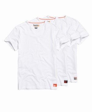 Superdry SD Laundry Organic Cotton Triple Pack Férfi Pólók Fehér | XGYKD2015